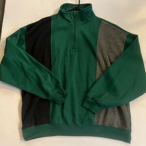 Green and Gray Men's Old School Pull Over